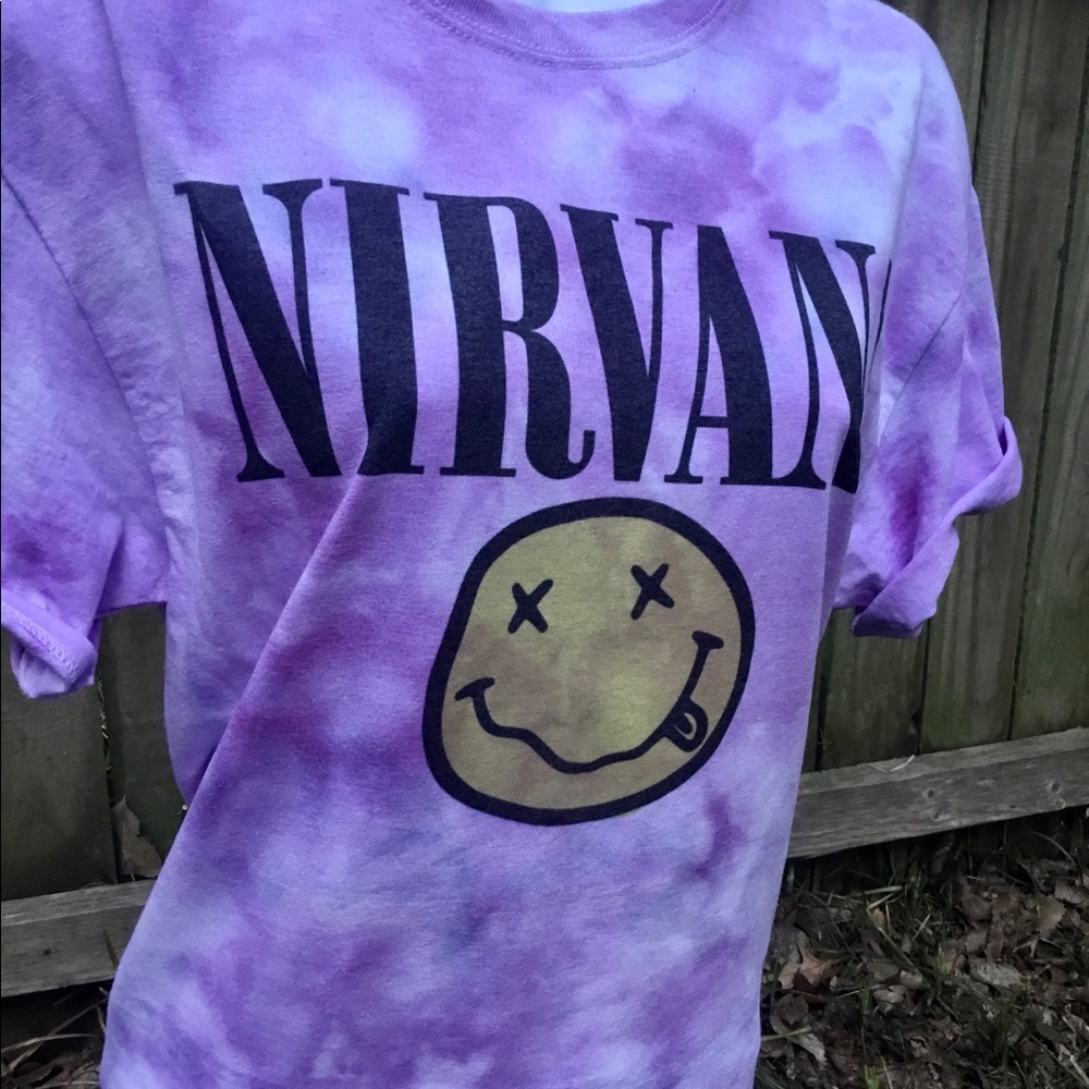 Hand Purple Tie Dyed Band Inspired Unisex Tee